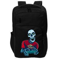 Scary Gamer Skeleton Playing Video Games Graphic Impact Tech Backpack