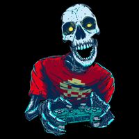 Scary Gamer Skeleton Playing Video Games Graphic Impact Tech Backpack