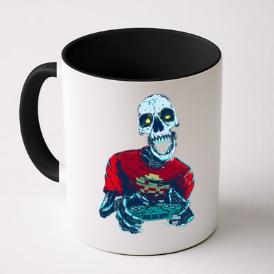 Scary Gamer Skeleton Playing Video Games Graphic Mug
