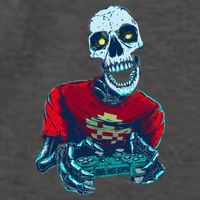 Scary Gamer Skeleton Playing Video Games Graphic Vector Backpack