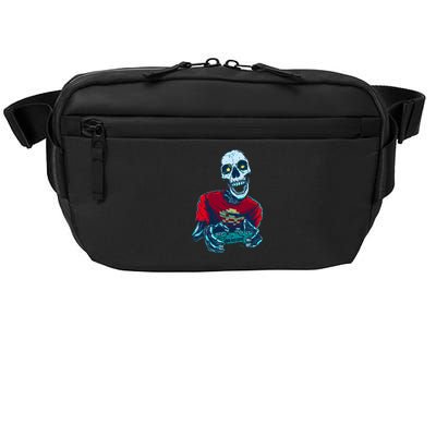 Scary Gamer Skeleton Playing Video Games Graphic Crossbody Pack