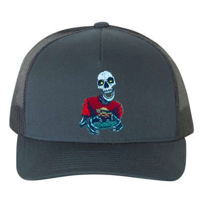 Scary Gamer Skeleton Playing Video Games Graphic Yupoong Adult 5-Panel Trucker Hat