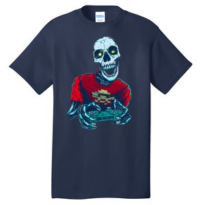 Scary Gamer Skeleton Playing Video Games Graphic Tall T-Shirt