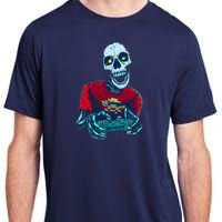 Scary Gamer Skeleton Playing Video Games Graphic Adult ChromaSoft Performance T-Shirt