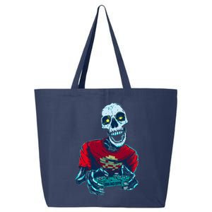 Scary Gamer Skeleton Playing Video Games Graphic 25L Jumbo Tote