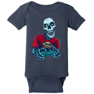 Scary Gamer Skeleton Playing Video Games Graphic Baby Bodysuit