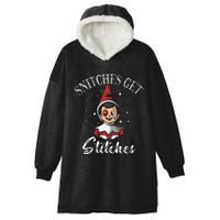 Snitches Get Stitches The Elf Xmas Christmas Hooded Wearable Blanket