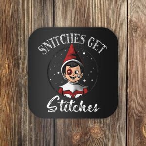 Snitches Get Stitches The Elf Xmas Christmas Coaster