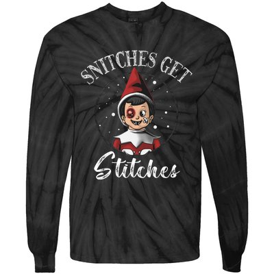 Snitches Get Stitches The Elf Xmas Christmas Tie-Dye Long Sleeve Shirt