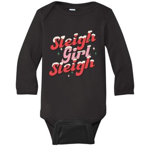 sleigh girl sleigh christmas Baby Long Sleeve Bodysuit