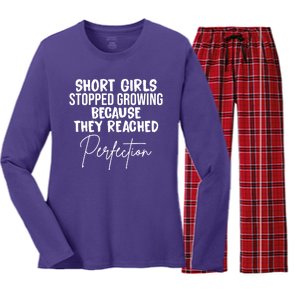 Short Girls Stopped Growing Perfection Women's Long Sleeve Flannel Pajama Set 