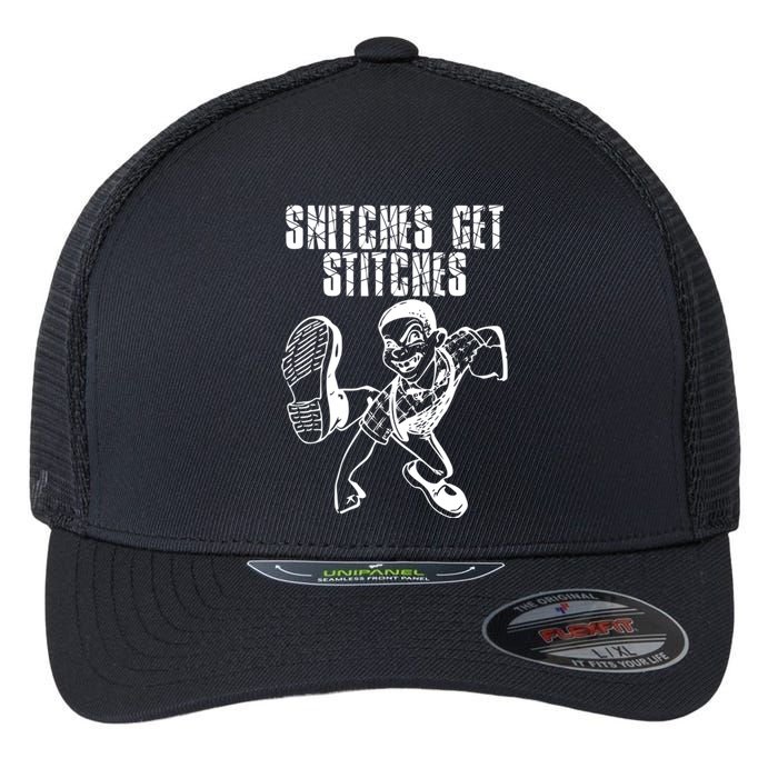 Snitches Get Stitches Flexfit Unipanel Trucker Cap