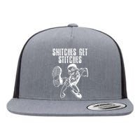 Snitches Get Stitches Flat Bill Trucker Hat