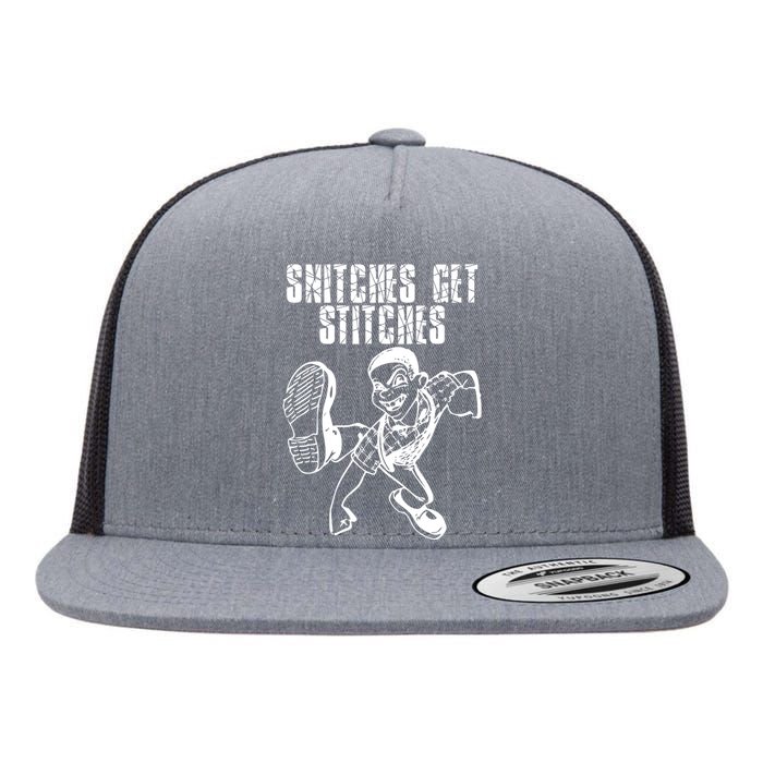 Snitches Get Stitches Flat Bill Trucker Hat