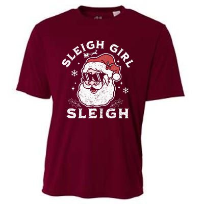 Sleigh Girl Sleigh Slay Girl Slay Funny Santa Claus Xmas Cooling Performance Crew T-Shirt