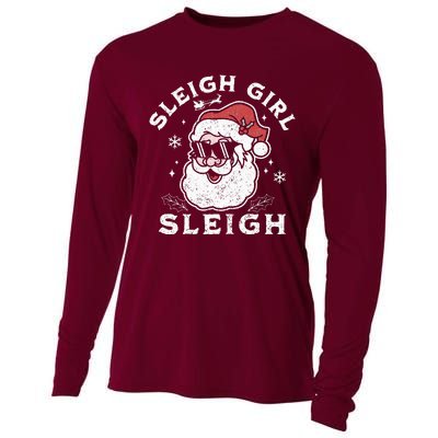 Sleigh Girl Sleigh Slay Girl Slay Funny Santa Claus Xmas Cooling Performance Long Sleeve Crew