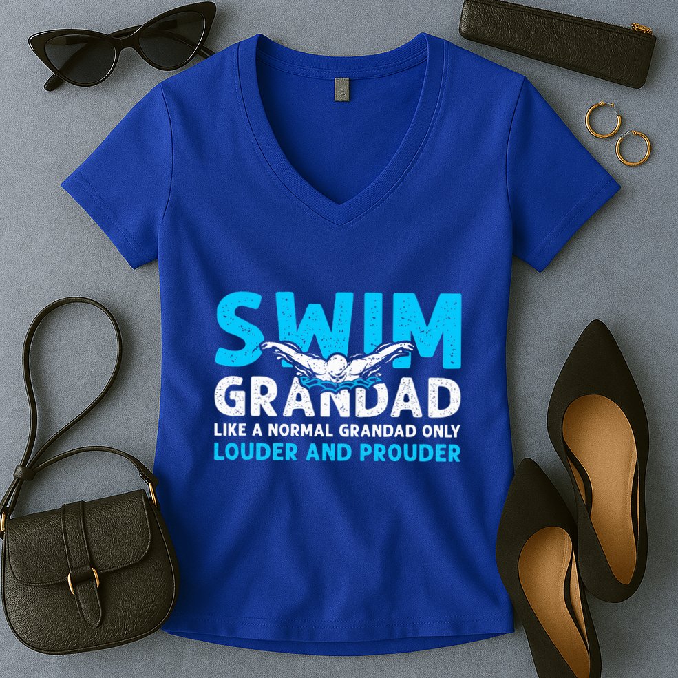 Swim Grandad Swimming Grandad Women's V-Neck T-Shirt