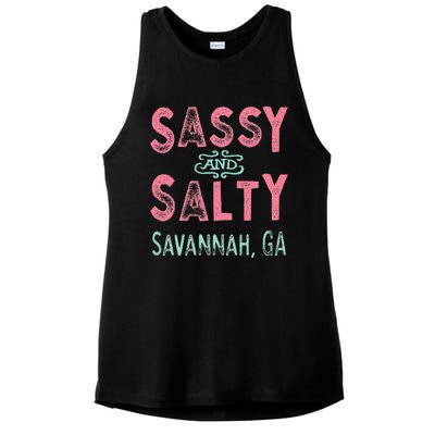 Savannah Georgia Sassy Souvenir Ladies PosiCharge Tri-Blend Wicking Tank