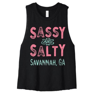 Savannah Georgia Sassy Souvenir Women's Racerback Cropped Tank