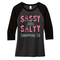 Savannah Georgia Sassy Souvenir Women's Tri-Blend 3/4-Sleeve Raglan Shirt