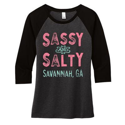 Savannah Georgia Sassy Souvenir Women's Tri-Blend 3/4-Sleeve Raglan Shirt