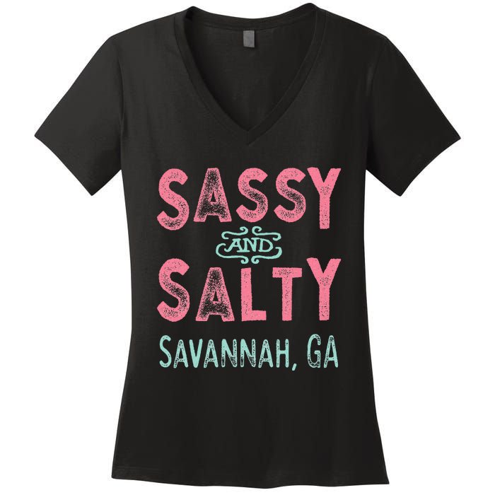 Savannah Georgia Sassy Souvenir Women's V-Neck T-Shirt