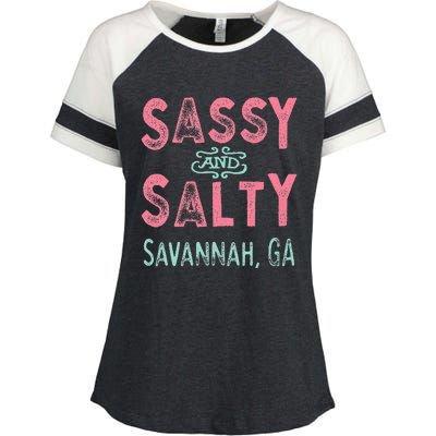 Savannah Georgia Sassy Souvenir Enza Ladies Jersey Colorblock Tee