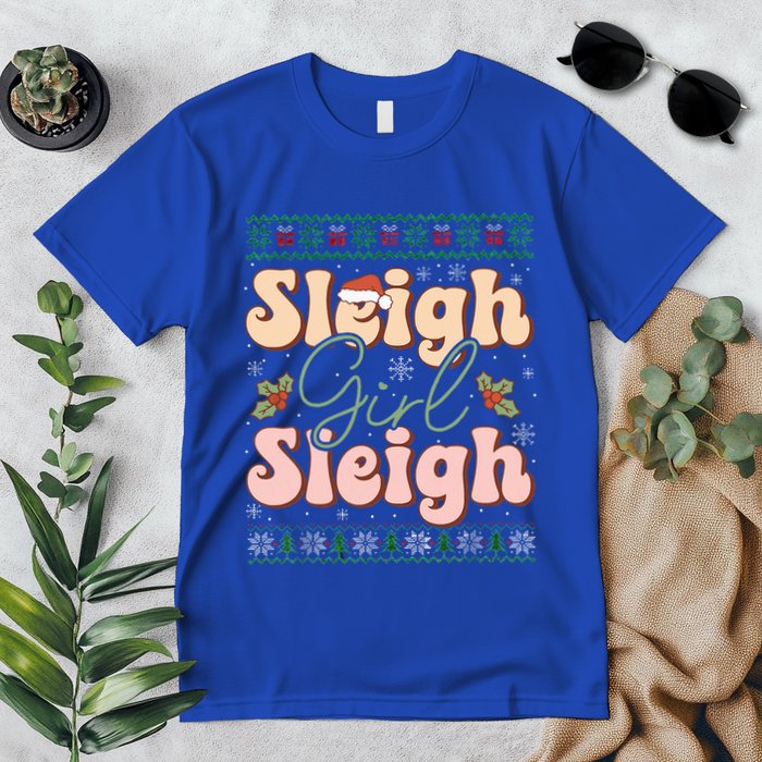 Sleigh Girl Sleigh Christmas Ugly Sweater Premium T-Shirt