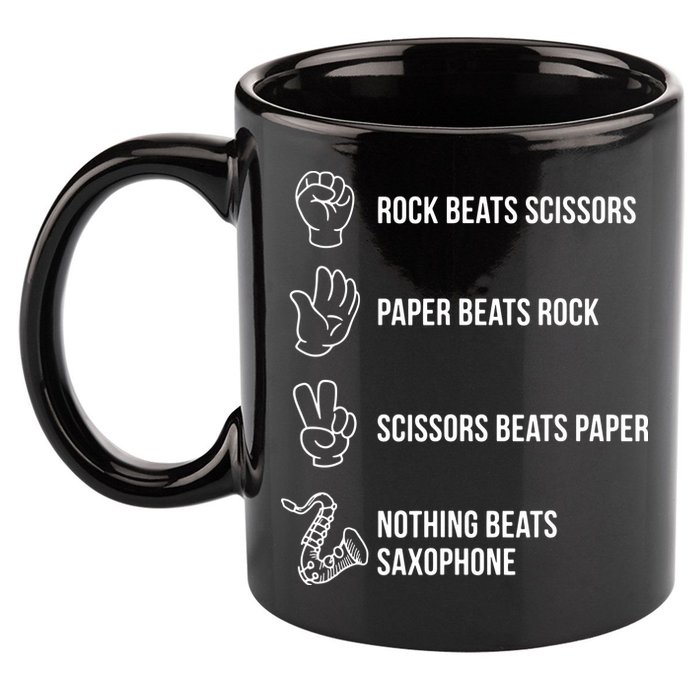 Saxophone Gift 11oz C Handle Ceramic Mug