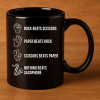 Saxophone Gift 11oz C Handle Ceramic Mug