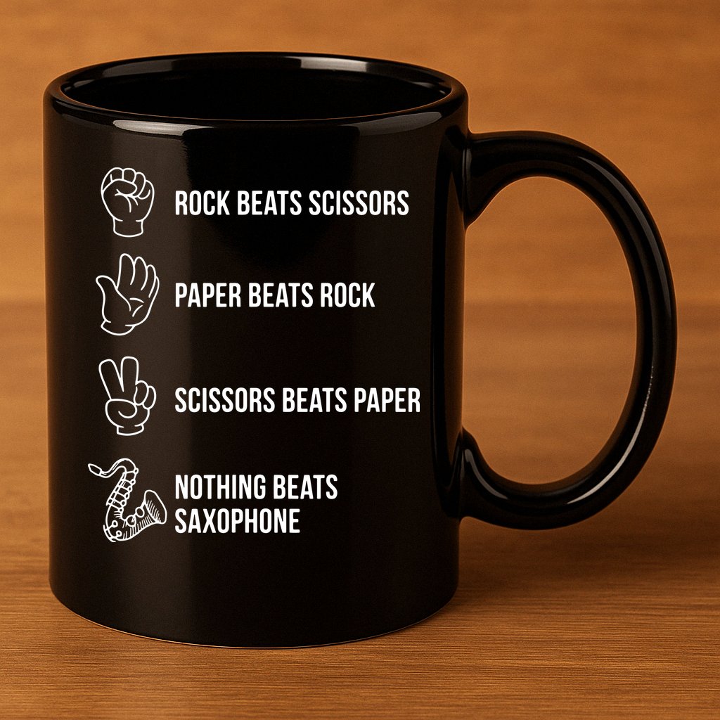 Saxophone Gift 11oz C Handle Ceramic Mug