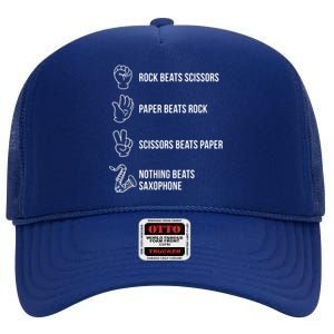 Saxophone Gift High Crown Mesh Back Trucker Hat