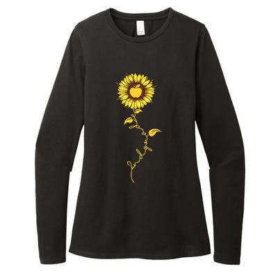 Second Grade Sunflower Apple Sunflower Geek Computer Womens CVC Long Sleeve Shirt