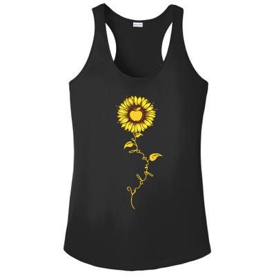 Second Grade Sunflower Apple Sunflower Geek Computer Ladies PosiCharge Competitor Racerback Tank