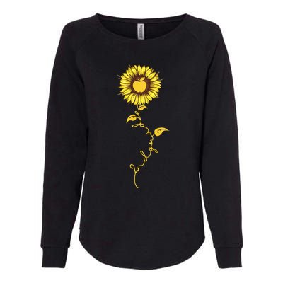 Second Grade Sunflower Apple Sunflower Geek Computer Womens California Wash Sweatshirt