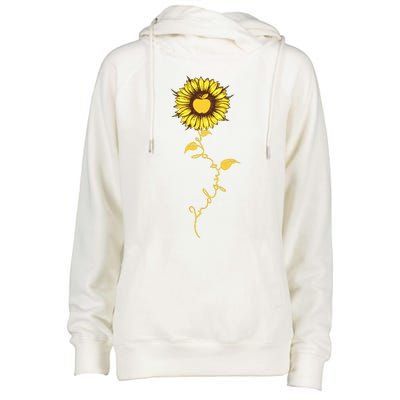 Second Grade Sunflower Apple Sunflower Geek Computer Womens Funnel Neck Pullover Hood