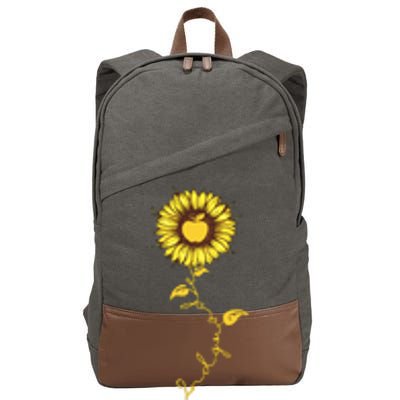 Second Grade Sunflower Apple Sunflower Geek Computer Cotton Canvas Backpack