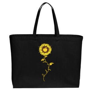 Second Grade Sunflower Apple Sunflower Geek Computer Cotton Canvas Jumbo Tote