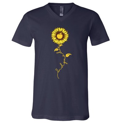 Second Grade Sunflower Apple Sunflower Geek Computer V-Neck T-Shirt