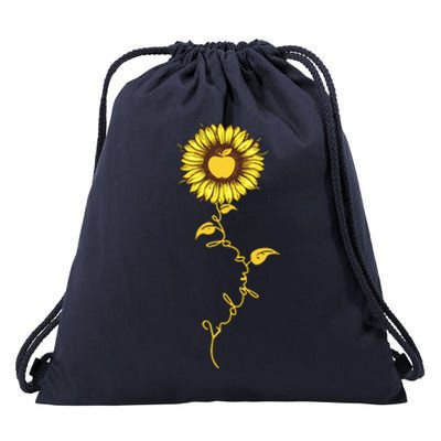 Second Grade Sunflower Apple Sunflower Geek Computer Drawstring Bag