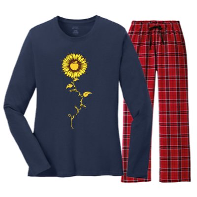 Second Grade Sunflower Apple Sunflower Geek Computer Women's Long Sleeve Flannel Pajama Set 