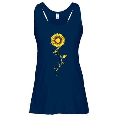 Second Grade Sunflower Apple Sunflower Geek Computer Ladies Essential Flowy Tank