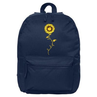 Second Grade Sunflower Apple Sunflower Geek Computer 16 in Basic Backpack