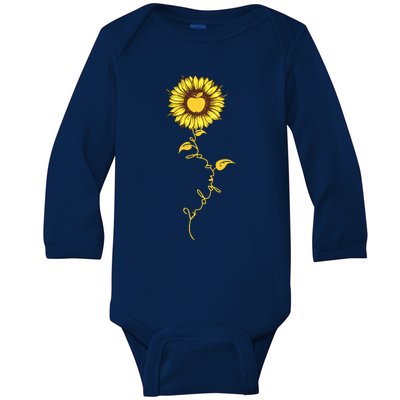 Second Grade Sunflower Apple Sunflower Geek Computer Baby Long Sleeve Bodysuit