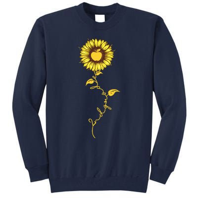 Second Grade Sunflower Apple Sunflower Geek Computer Tall Sweatshirt