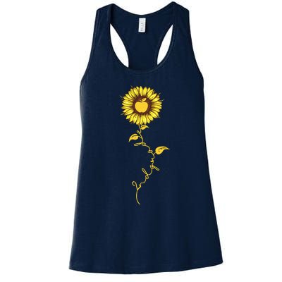 Second Grade Sunflower Apple Sunflower Geek Computer Women's Racerback Tank