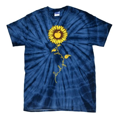 Second Grade Sunflower Apple Sunflower Geek Computer Tie-Dye T-Shirt