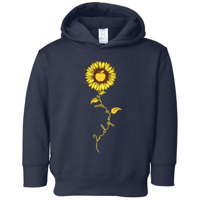 Second Grade Sunflower Apple Sunflower Geek Computer Toddler Hoodie