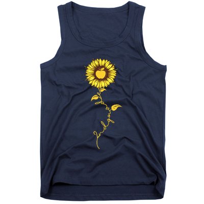 Second Grade Sunflower Apple Sunflower Geek Computer Tank Top