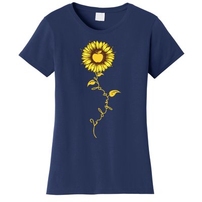 Second Grade Sunflower Apple Sunflower Geek Computer Women's T-Shirt